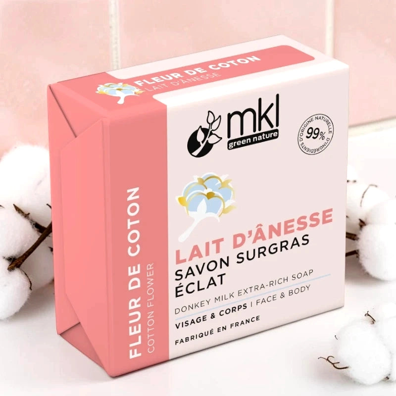 Savon surgras lait d'ânesse fleur de coton
