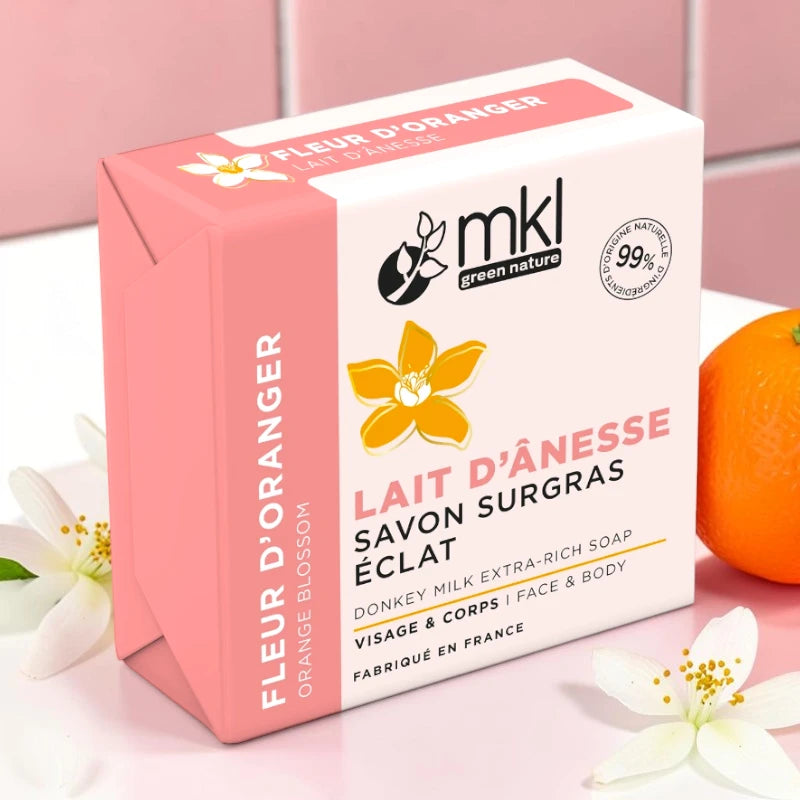 Savon surgras lait d'ânesse fleur d'oranger