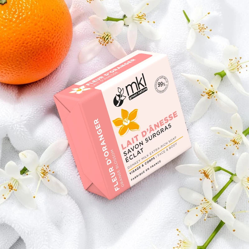 Savon surgras lait d'ânesse fleur d'oranger