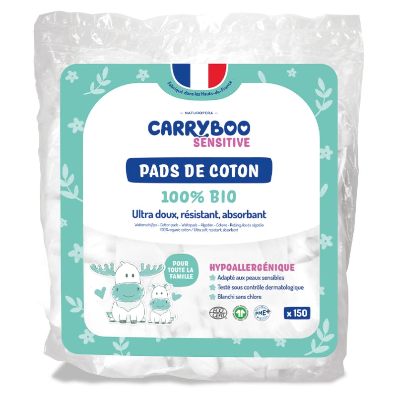 Carryboo - Rectangles de coton BIO - 150 pces