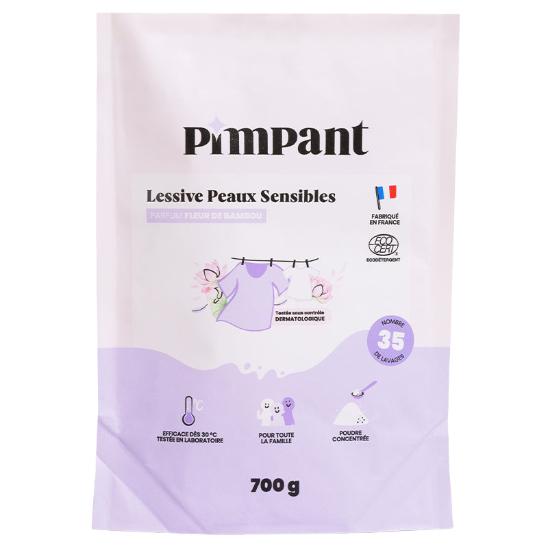 Lessive poudre peaux sensibles fleur de bambou 700g - Pimpant
