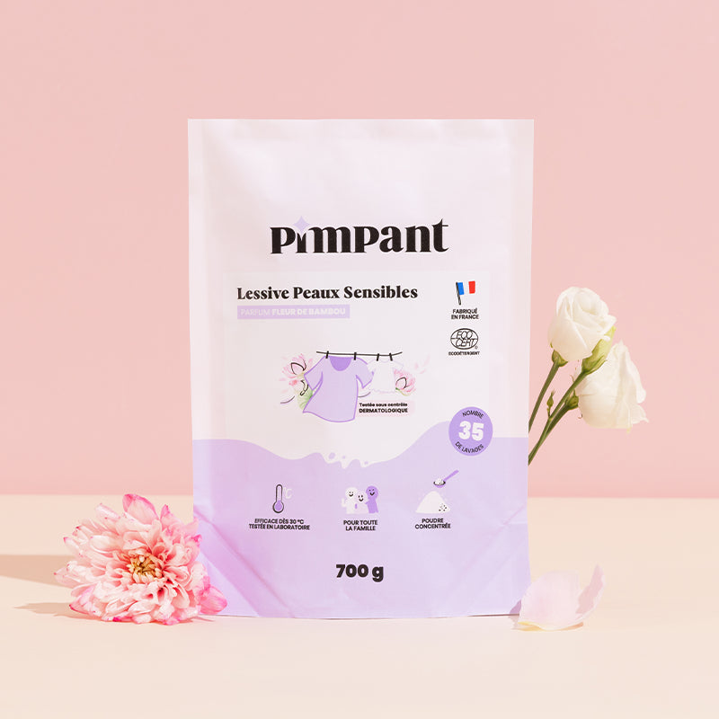 Lessive poudre peaux sensibles fleur de bambou 700g - Pimpant