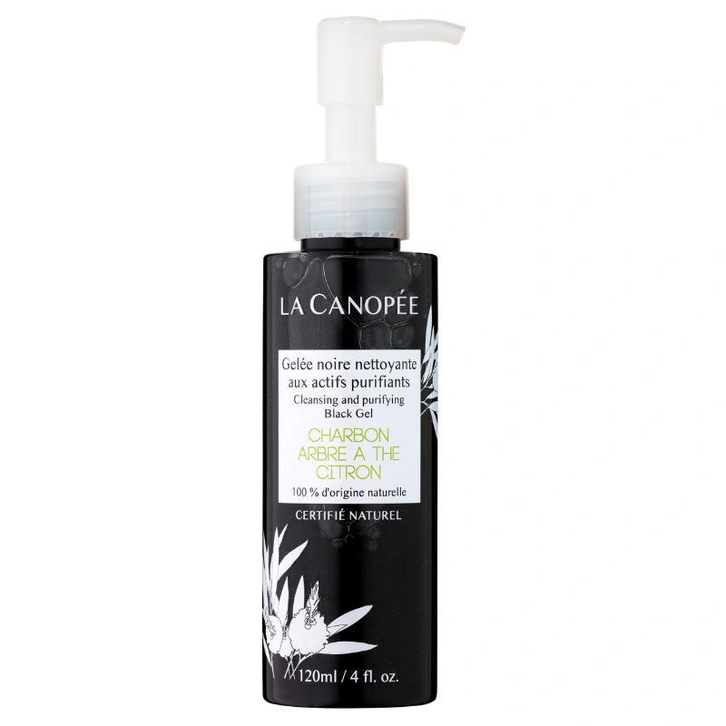 Gelée noire nettoyante aux actifs purifiants charbon, arbre à thé & citron