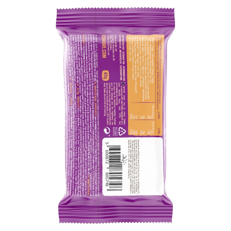 Iswari - Barre d'avoine protéinée caramel salé & chocolat BIO 40g
