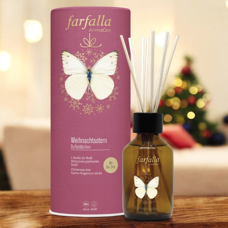 Farfalla - Bâtonnets parfumés festif Étoile de noël 150ml