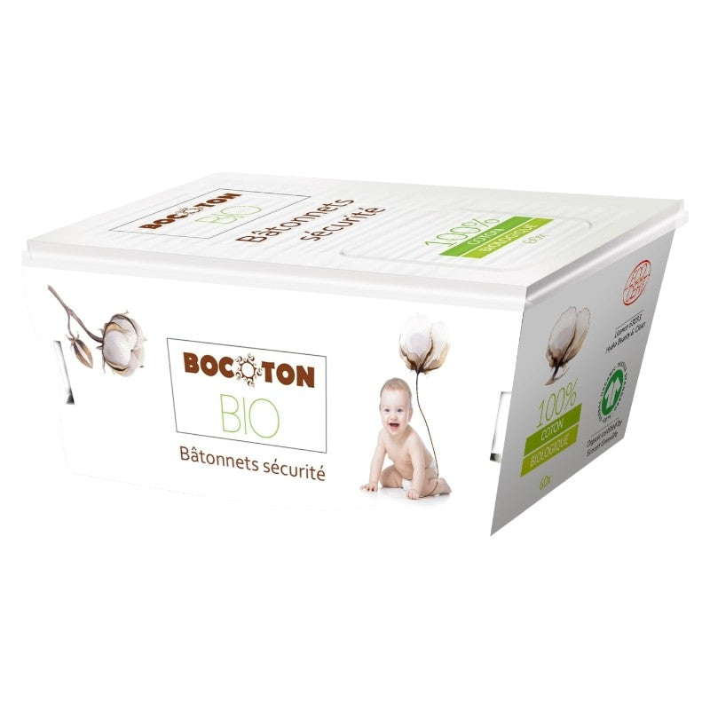 Bocoton - Bâtonnets sécurité bébé en coton BIO 60 pièces
