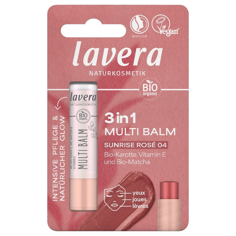 Lavera - Baume à lèvres 3 en 1 sunrise rosé BIO 4,9g