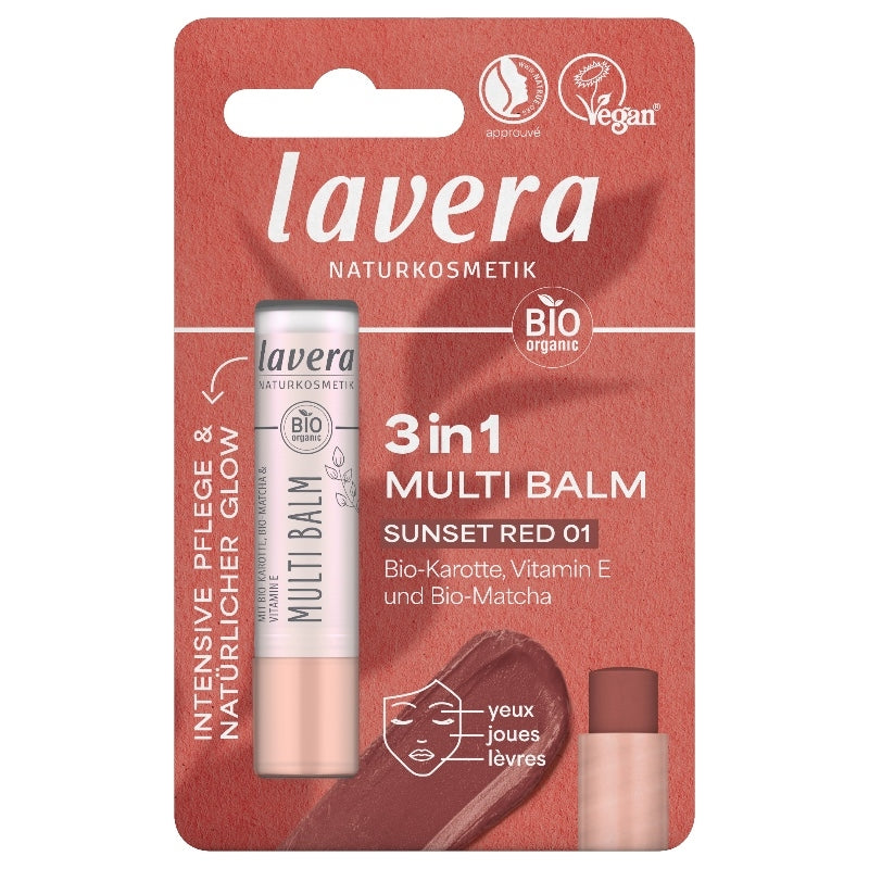 Lavera - Baume à lèvres 3 en 1 sunset red BIO 4,9g