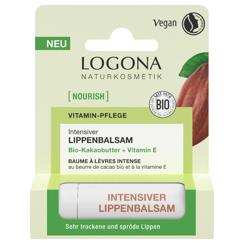 Logona - Baume à lèvres intense BIO cacao & vitamine E 4.6g