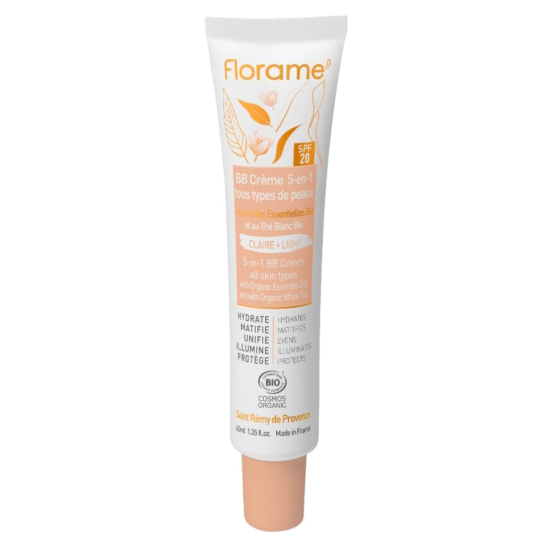 Florame - BB crème 5 en 1 teinte claire BIO IP 20 thé blanc 40ml