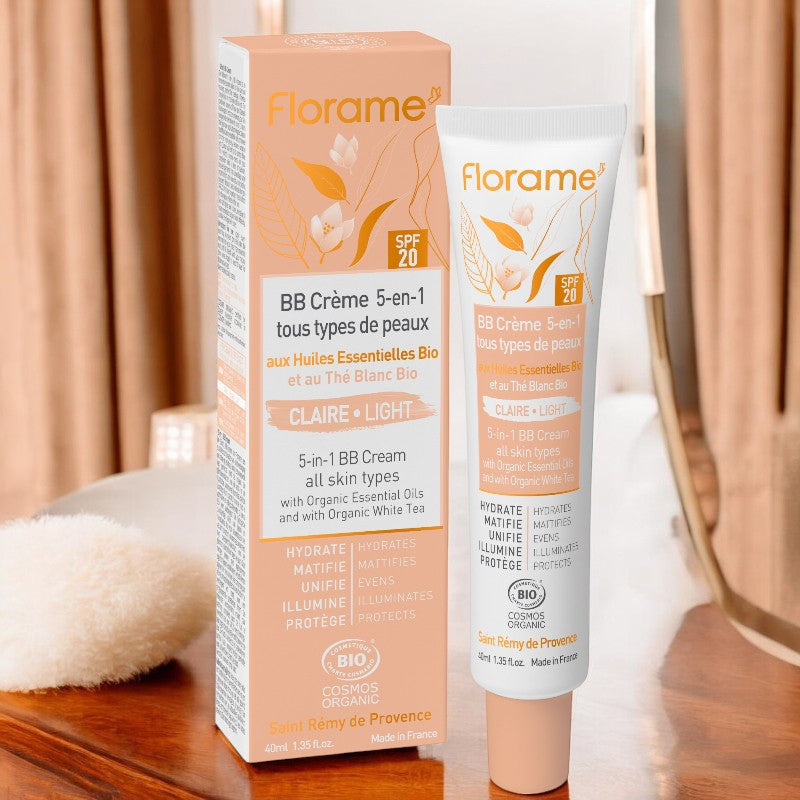 Florame - BB Cream 5-in-1 Farbton hell LSF 20 Weißer Tee BIO 40ml