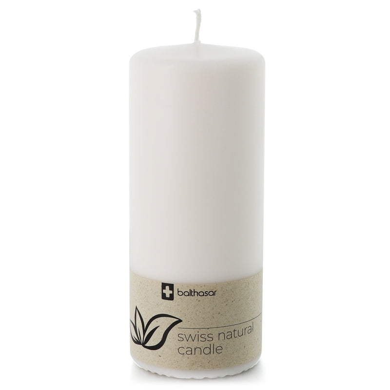 Balthasar - Bougie cylindrique blanche en stéarine végétale 80 x 190 mm