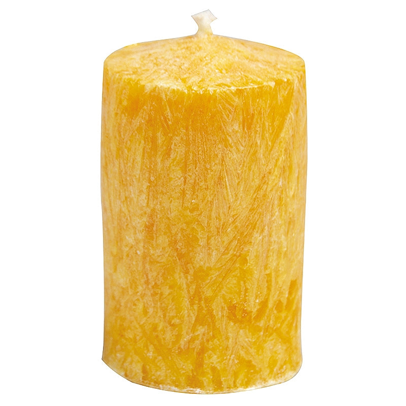 Blue - Bougie cylindrique jaune en stéarine BIO 6 x 4 cm
