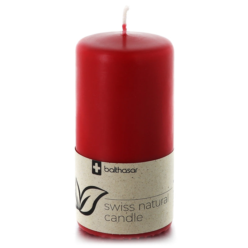 Balthasar - Bougie cylindrique rouge en stéarine végétale 70 x 130 mm