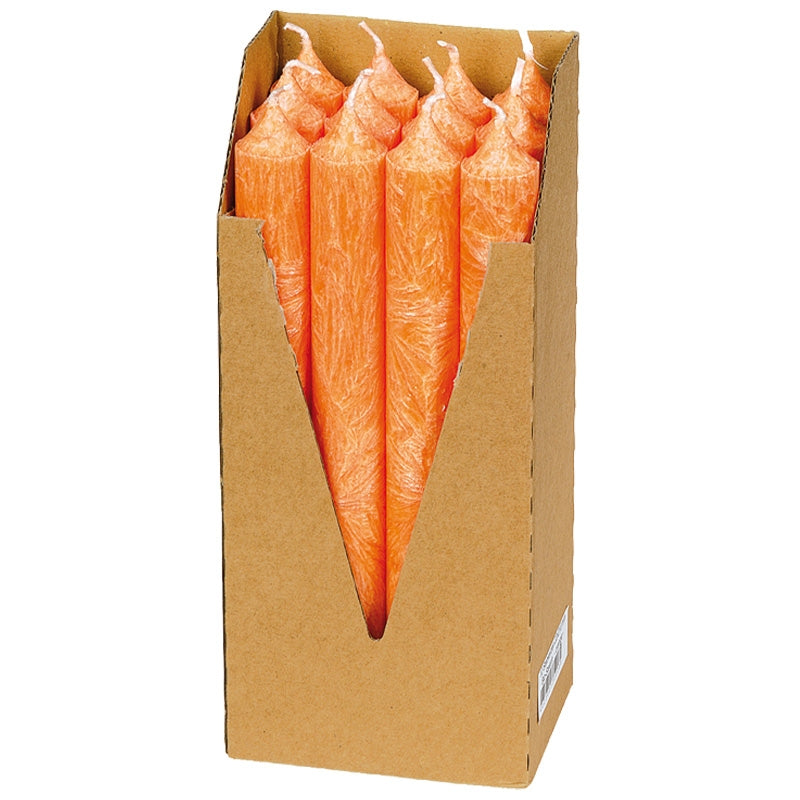 Eubiona - Stabkerzen orange aus Stearin BIO 22 x 210 mm 12 Stück 12 pièces