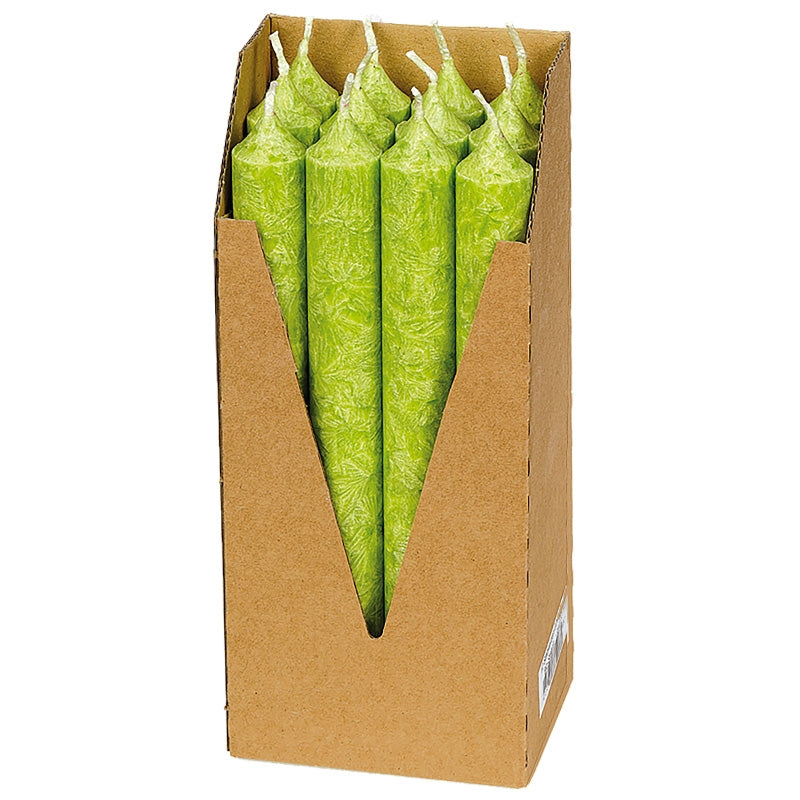 Eubiona - Grüne Stabkerzen aus Stearin BIO 22 x 210 mm 12 Stück 12 pièces