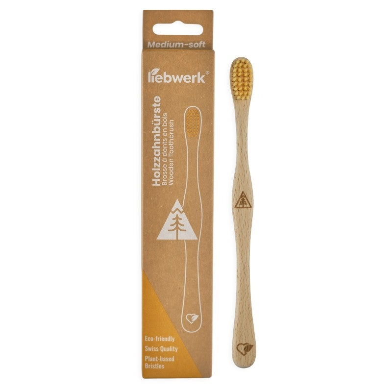 Liebwerk - Brosse à dents en bois "conifère" MediumSoft Ricine