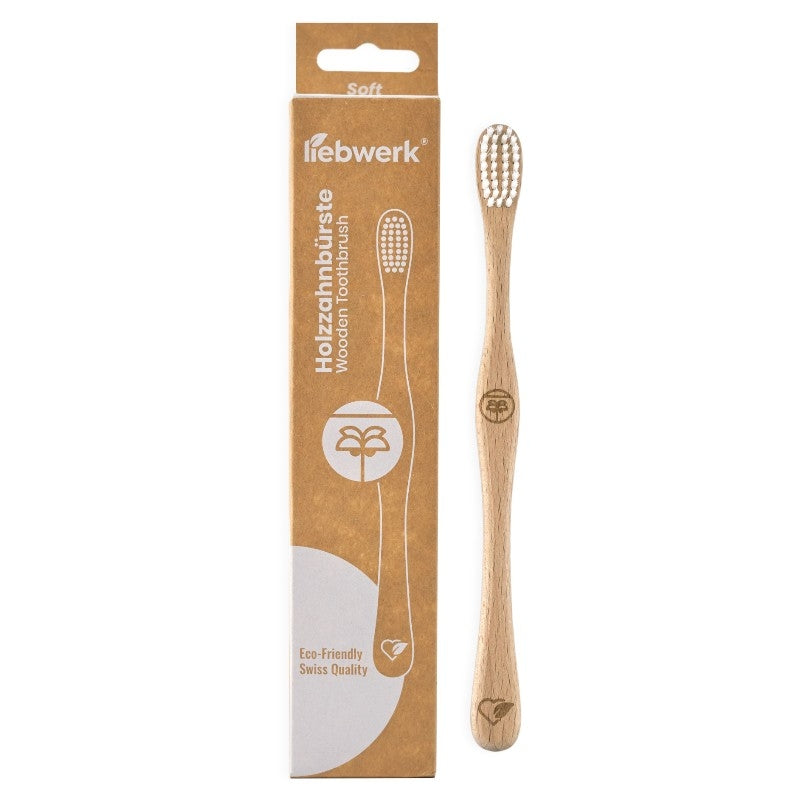 Liebwerk - Brosse à dents en bois "palmier tropical" Soft Nylon