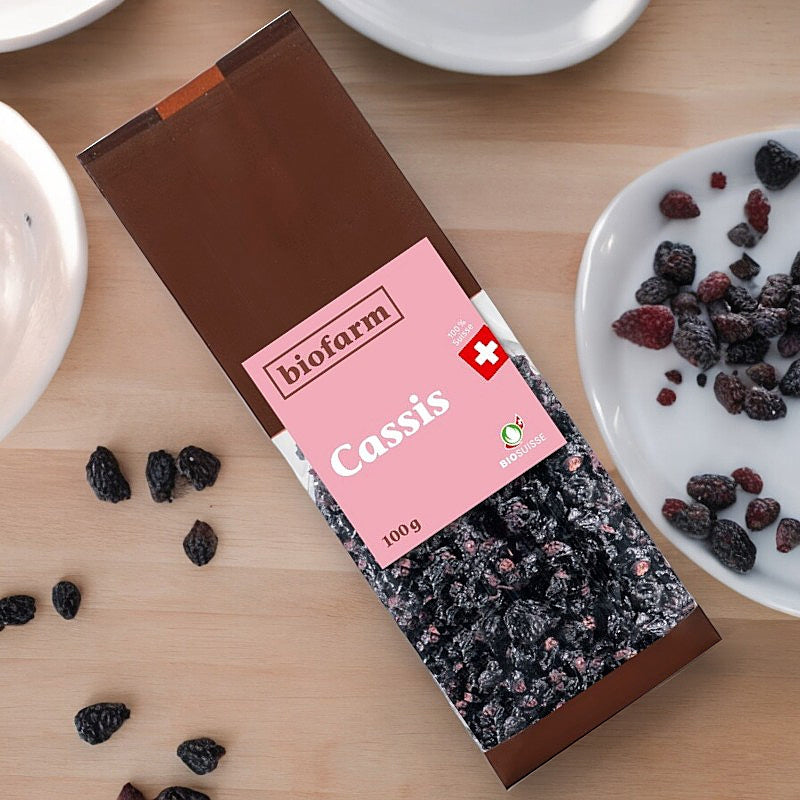 Biofarm - Bio-getrocknete schwarze Johannisbeeren aus der Schweiz 100g