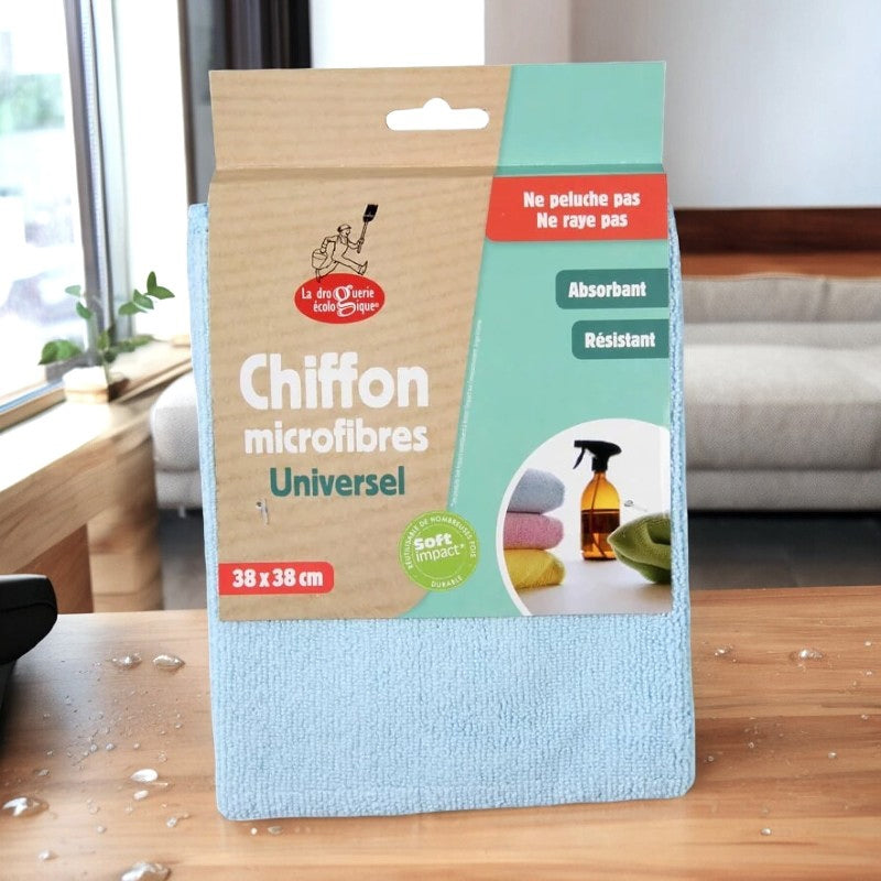 La Droguerie Écologique - Chiffon bleu en microfibres universel