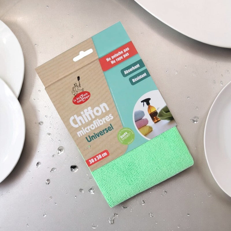 La Droguerie Écologique - Chiffon vert en microfibres universel