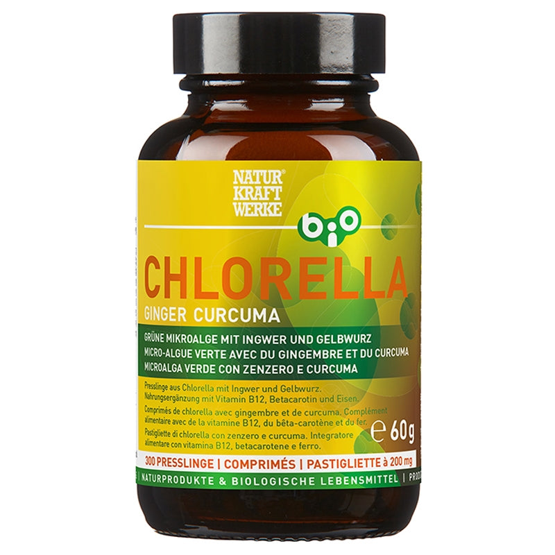 Chlorella, gingembre & curcuma BIO 300 comprimés