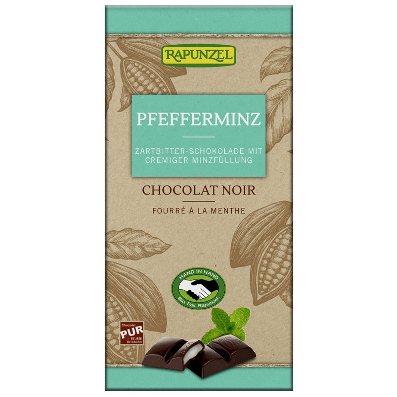 Chocolat noir fourré à la menthe BIO