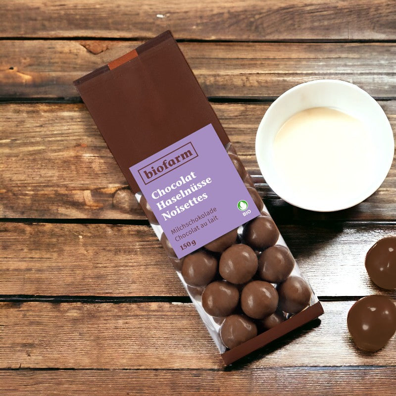 Biofarm - Chocolat noisettes au chocolat au lait BIO 150g