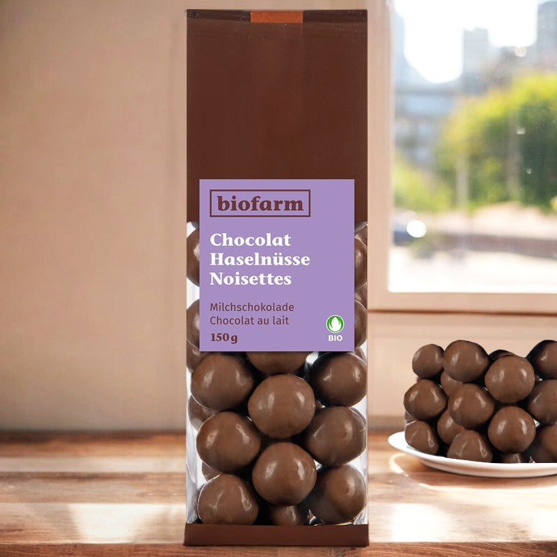 Biofarm - Chocolat noisettes au chocolat au lait BIO 150g