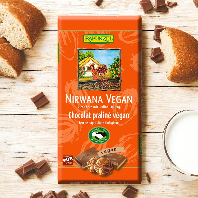 Chocolat vegan fourré au praliné Nirwana BIO