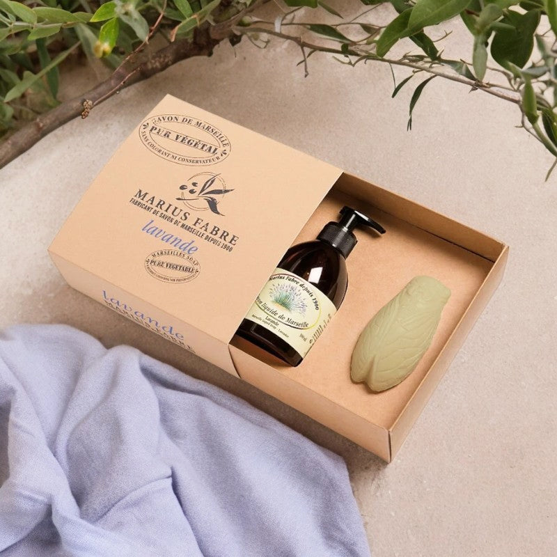 Coffret cadeau savon liquide & cigale à la lavande