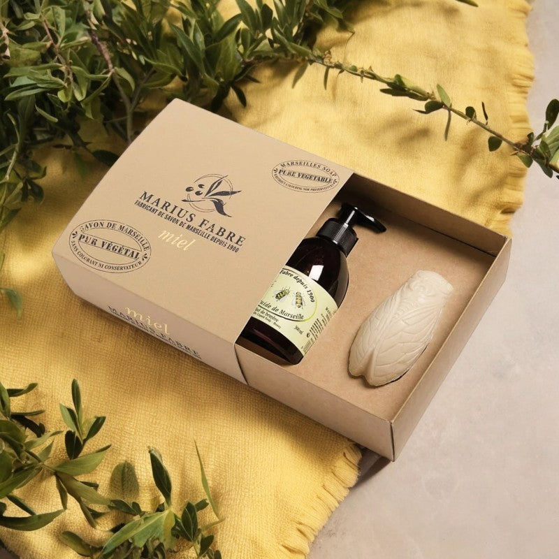 Coffret cadeau savon liquide & cigale au miel