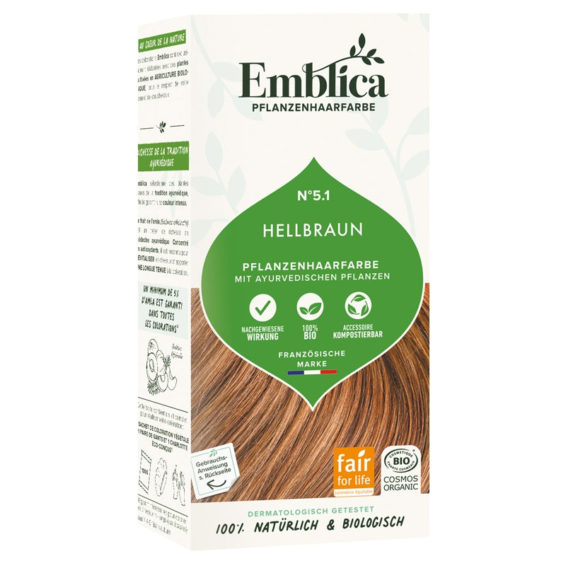 Emblica - Coloration végétale BIO N°5.1 châtain clair glacé 100g