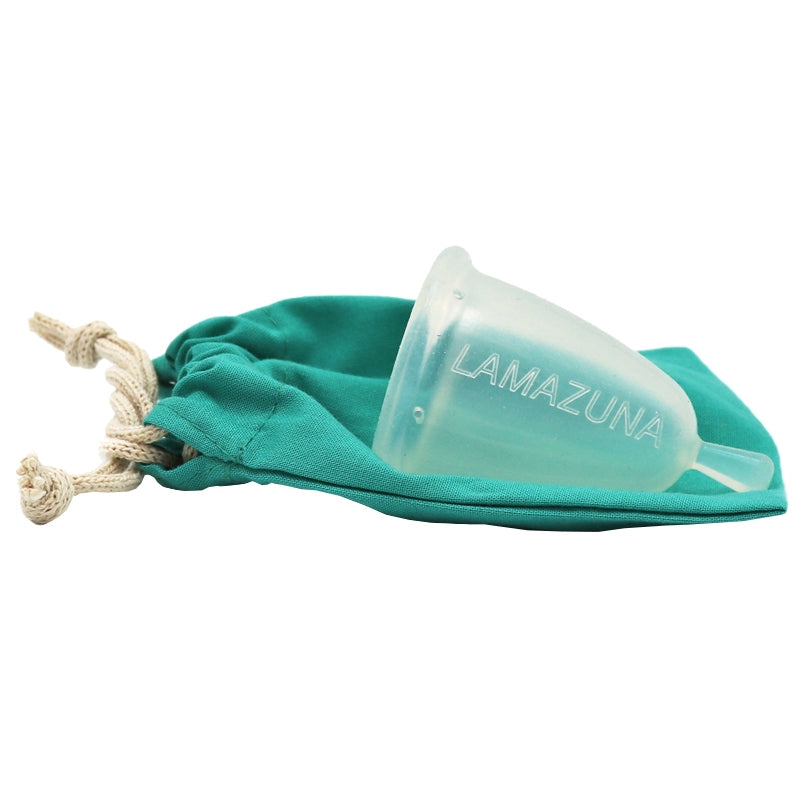 Lamazuna - Coupe menstruelle Taille 2 - silicone médical, pochette verte intégrée