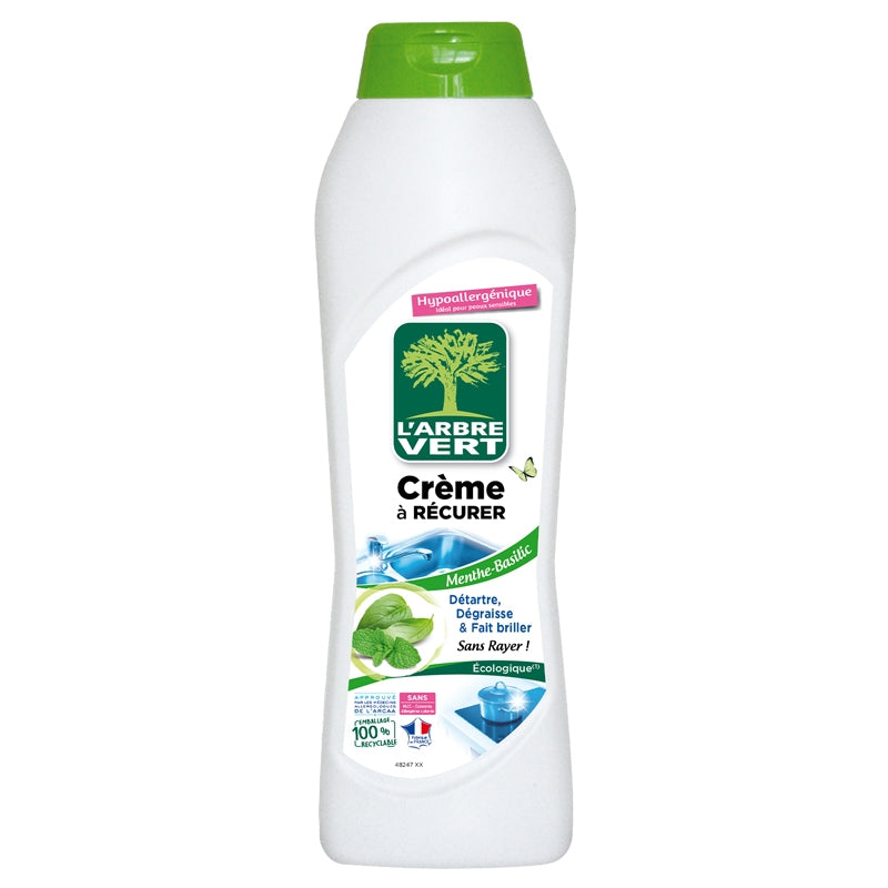 L'Arbre Vert - Crème à récurer écologique menthe & basilic 500ml