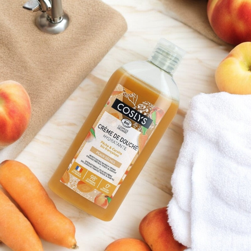 Coslys - Crème de douche hydratante BIO pêche & carotte 250ml