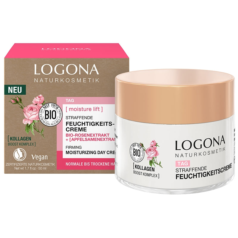 Logona - Crème de jour hydratante raffermissante BIO rose & pomme 50ml