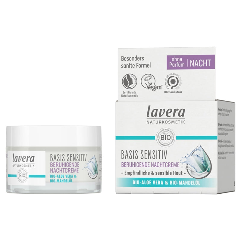 Lavera - Crème de nuit apaisante BIO aloe vera & amande 50ml