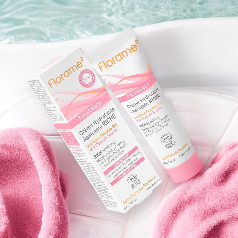Florame - Crème hydratante apaisante riche BIO eau de source 50ml