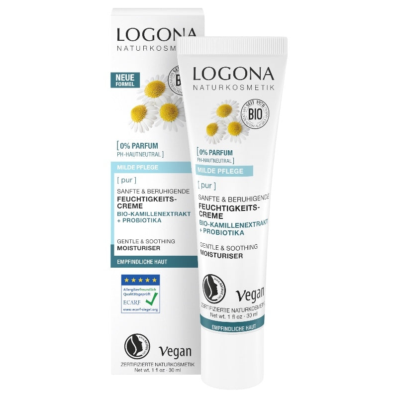Logona - Sanfte beruhigende Feuchtigkeitscreme mit Kamille und Probiotika BIO 30ml