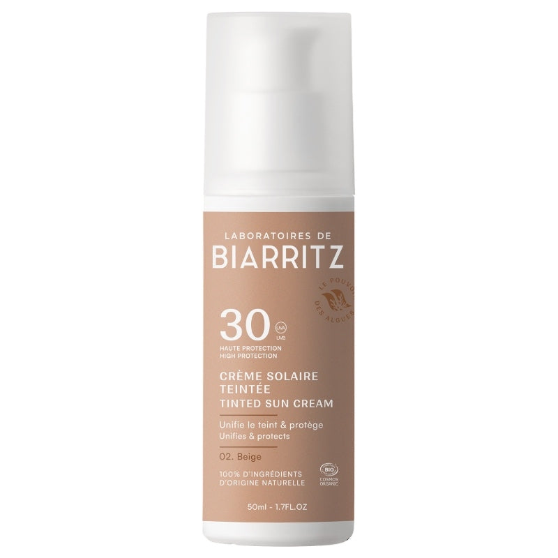 Laboratoires de Biarritz - Crème solaire visage teintée beige BIO IP 30 50ml