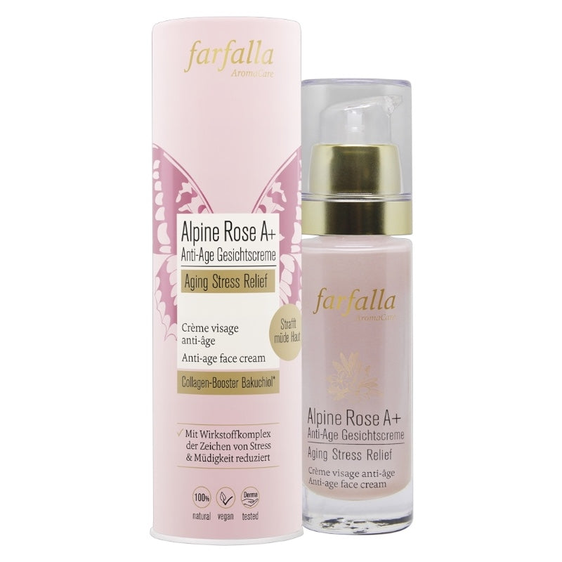 Farfalla - Crème visage anti-âge BIO rose Alpine A+ 30ml