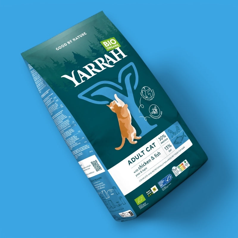 Croquettes poulet & poisson avec céréales pour chat BIO - 2,4kg