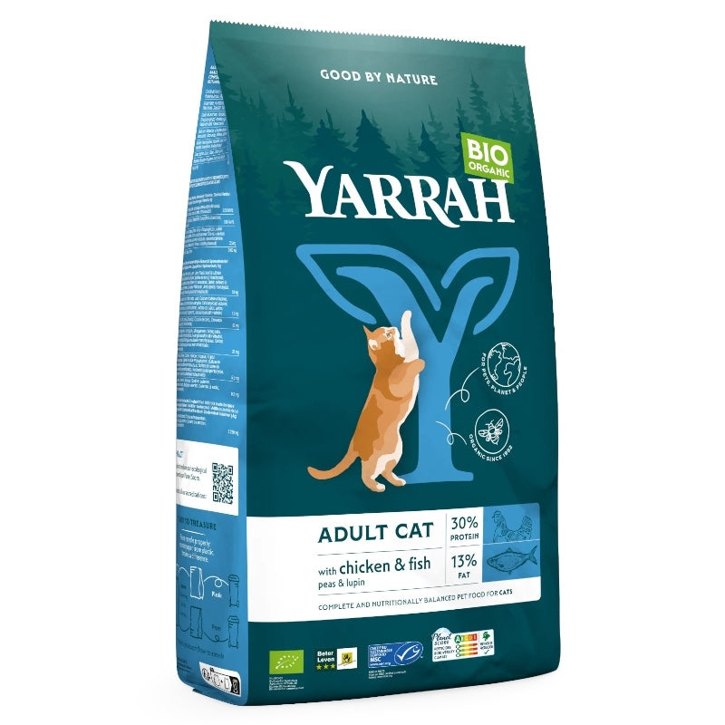 Bio-Katzenfutter mit Huhn, Fisch und Getreide - 800 g - Yarrah