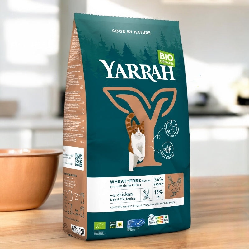 Croquettes poulet & poisson sans blé pour chat BIO - 800g