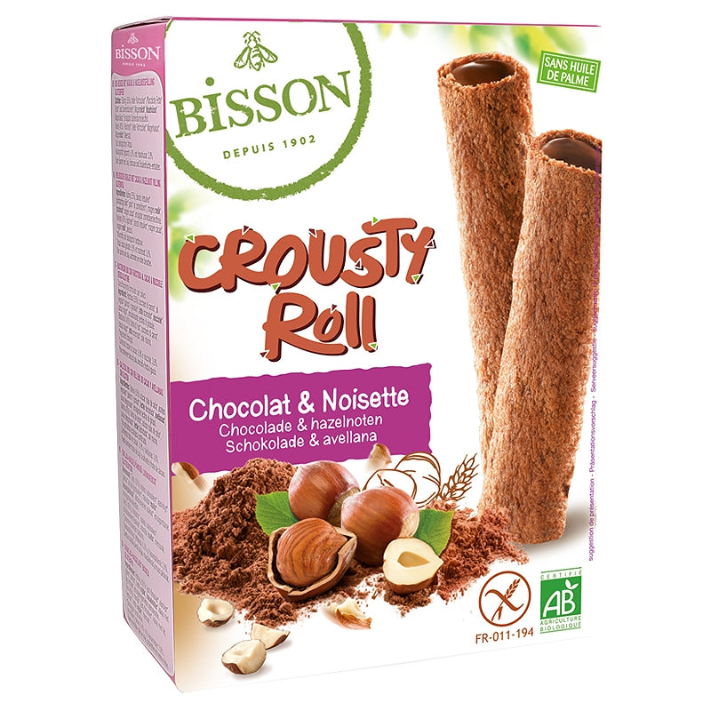 Bisson - Crousty roll fourrés au chocolat & noisette BIO 125g