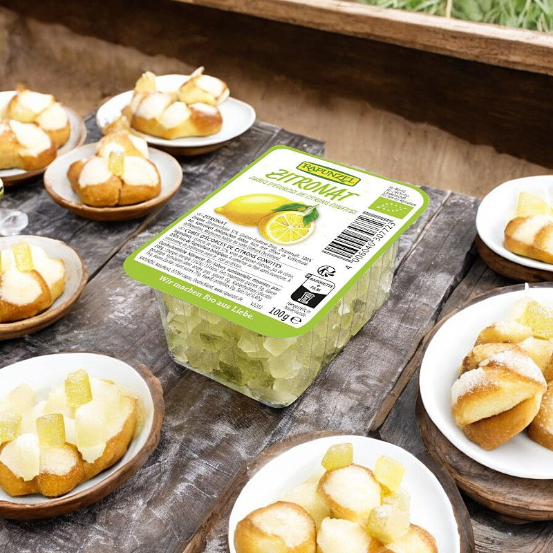 Bio-Kandierte Zitronenschalenwürfel - 100 g - Rapunzel