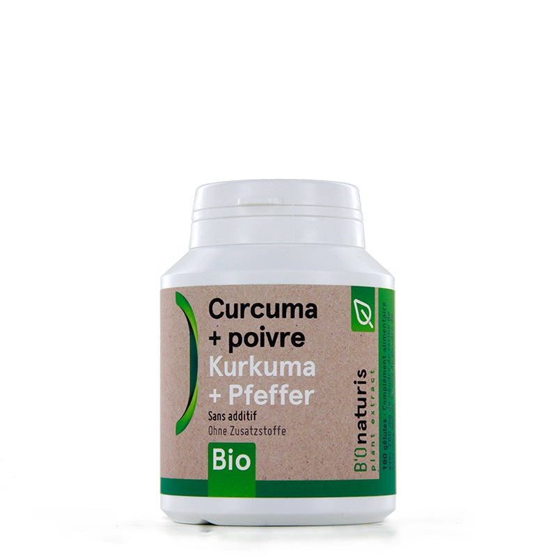 BIOnaturis - Curcuma + poivre BIO 180 capsules