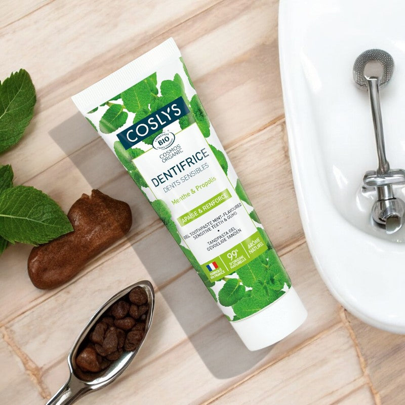 Coslys - Dentifrice dents sensibles BIO menthe & propolis sans fluor 75ml