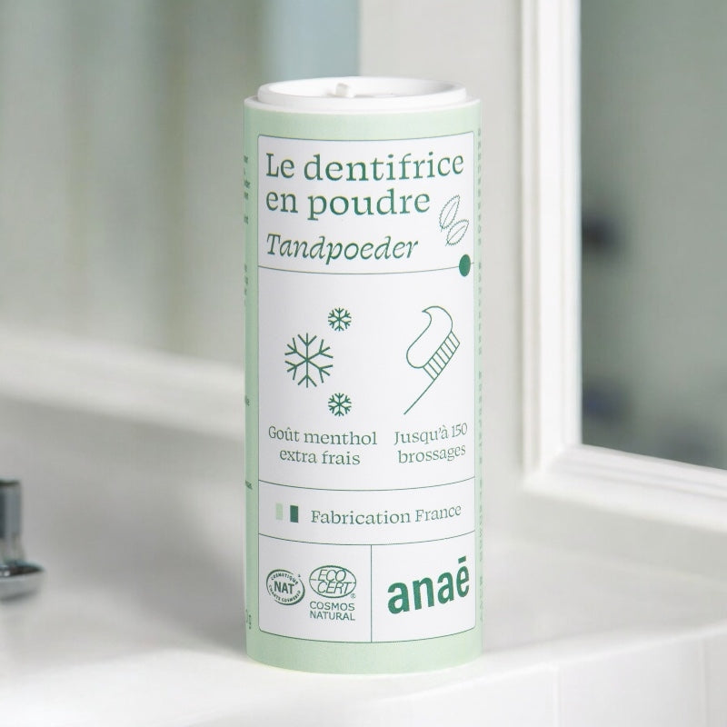 Anaé - Dentifrice en poudre BIO menthol extrafrais sans fluor 40g